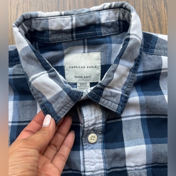 American eagle AE plaid shirt super soft size small S y2k academia H - Picture 4 of 7